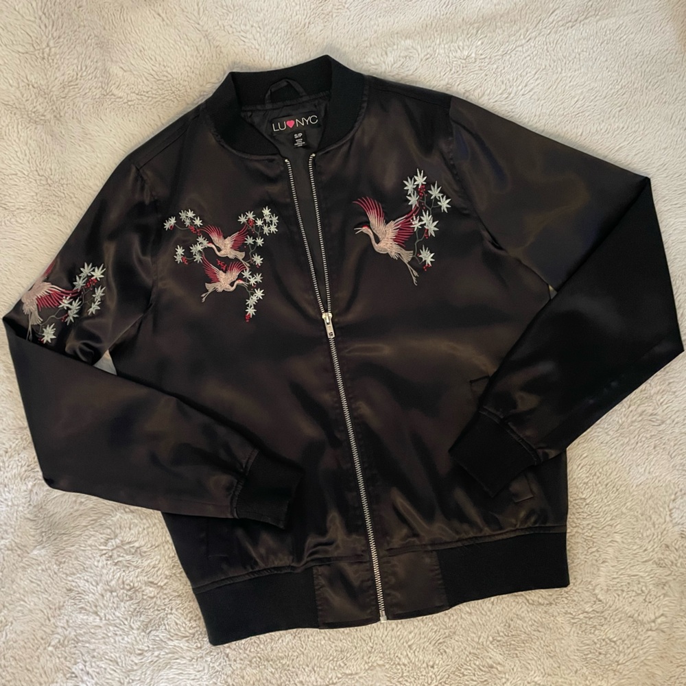 Black Crane Design Bomber Jacket